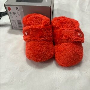 UGG Kids Red Fuzzy Slippers